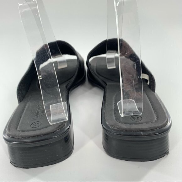 Montego Bay Club womens sandals size 8.5 black leather square toe vintage 90s - Picture 4 of 12